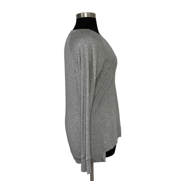 Shine L Heather Gray Colbie Top Raglan Long Sleeve T-Shirt Y2K VTG Pima Cotton - Picture 3 of 10